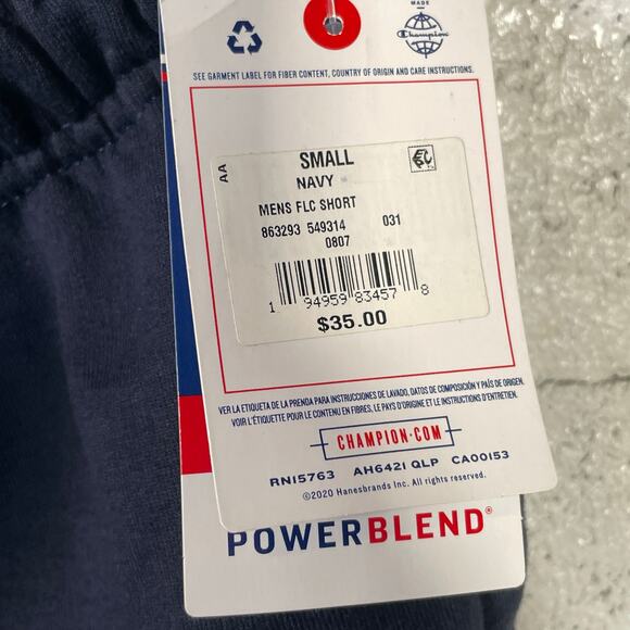 Champion Men's Powerblend 8" Cargo Shorts Navy Small - Picture 6 of 8